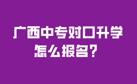 廣西中專對口升學怎么報名？